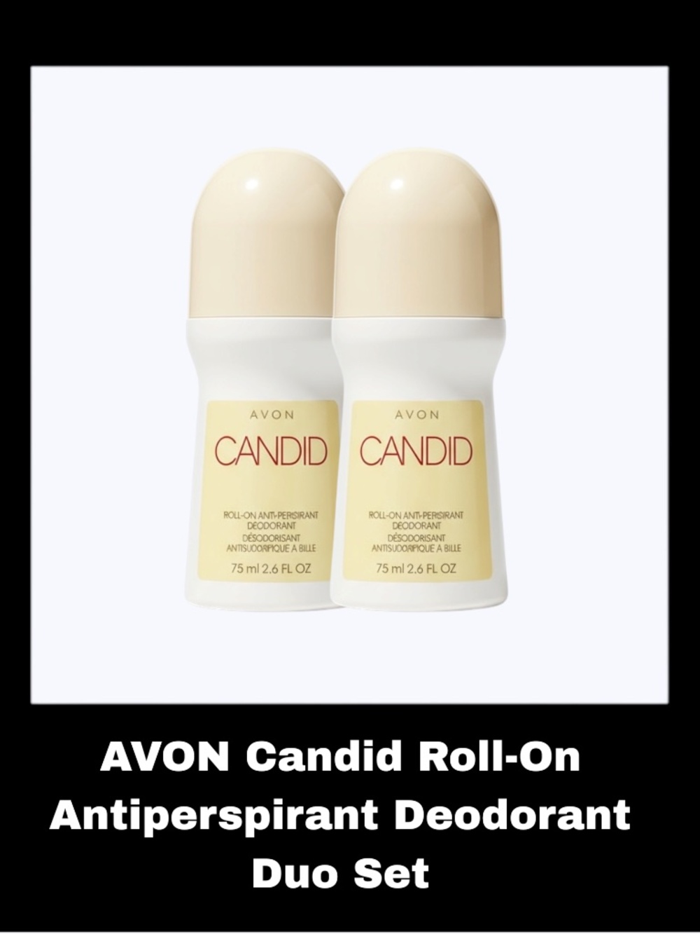 AVON Candid 2.6 Fluid Ounces Roll-On Antiperspirant Deodorant Duo Set